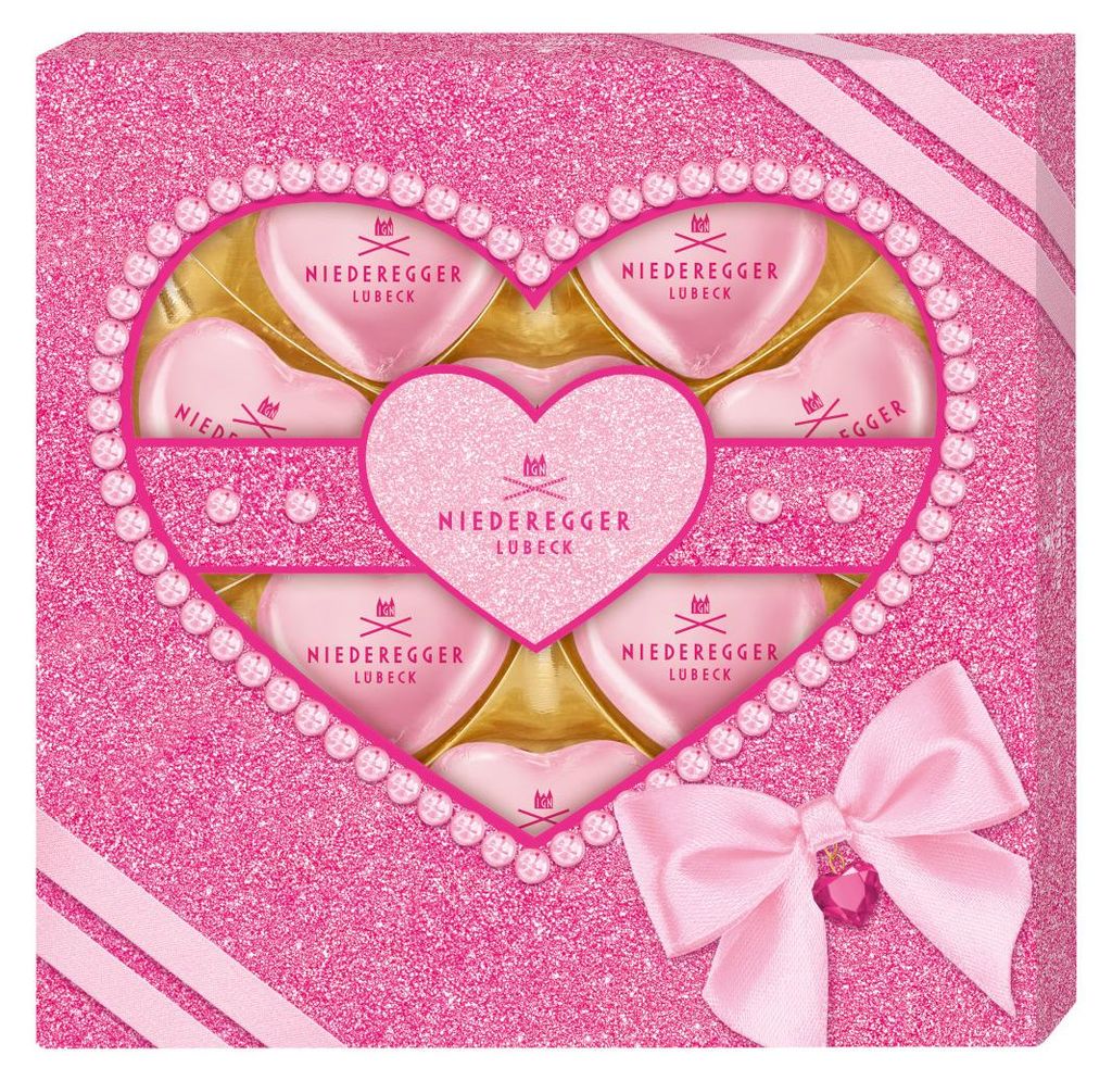 Niederegger Praliné Herzen Marc de Champagne 125g Produktbild 