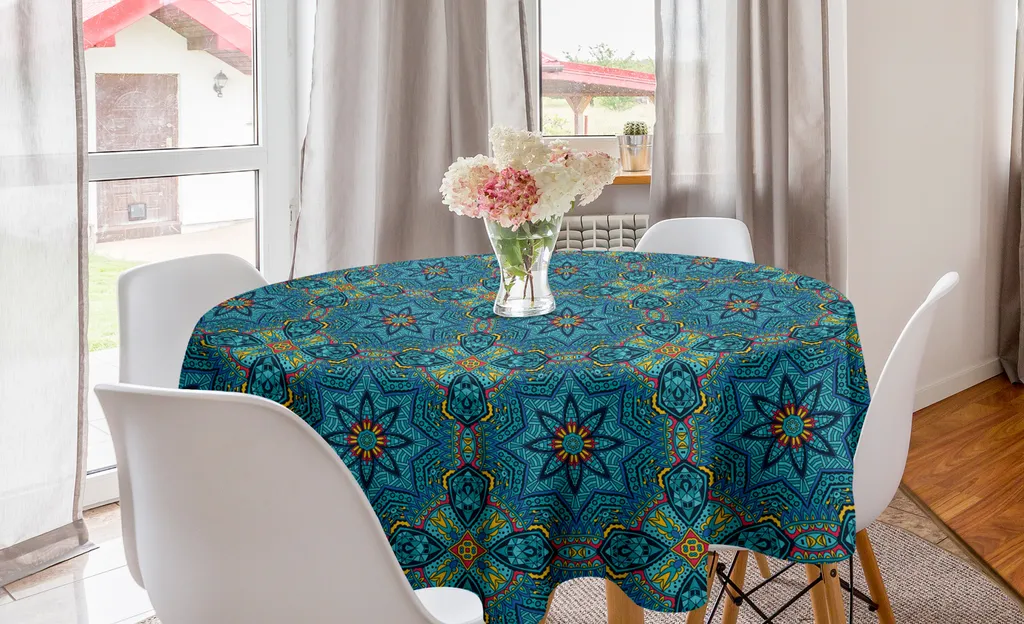 Tovaglia Circolare Multicolore ABAKUHAUS 150cm Decorazione Etnica