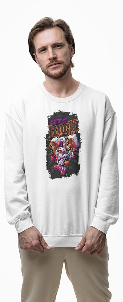 D&B Design Uni Pullover SWEB00034 Rock Weiß-Größe XL