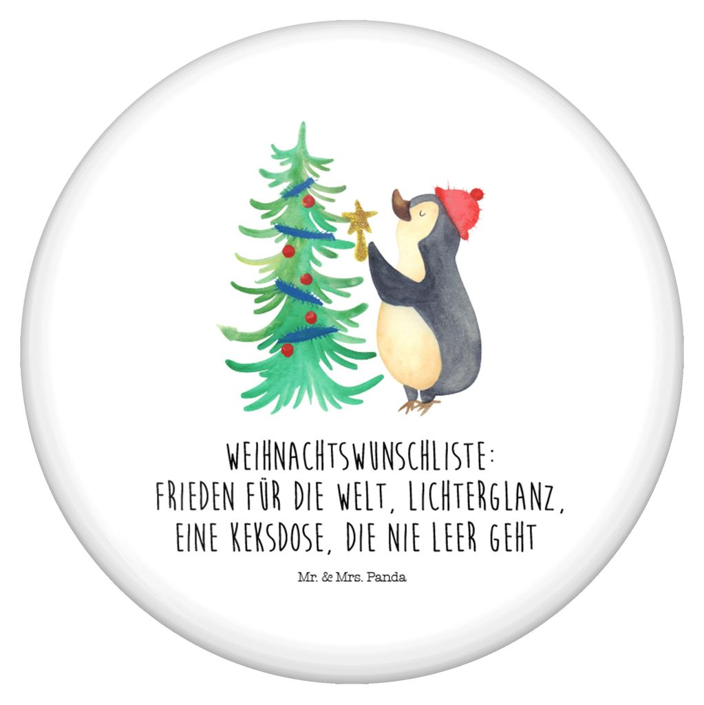 Mr. & Mrs. Panda Badge Pinguin Weihnachtsbaum - Weiß - Geschenk, Winter, Pin, Anstecker, Weihnachten, Fun-Button, Button, Plakette