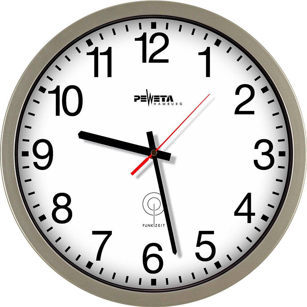 Peweta Uhren 55.131.313 Funkuhr 1.5Vf.innen O350mm silbernes (55.131.313)