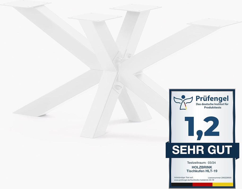 HOLZBRINK Tischbeine aus Metall, Tischgestell für Couchtisch Computertisch Gartentisch, 98x40x43 cm (LxBxH), Weiss, 1 Stück