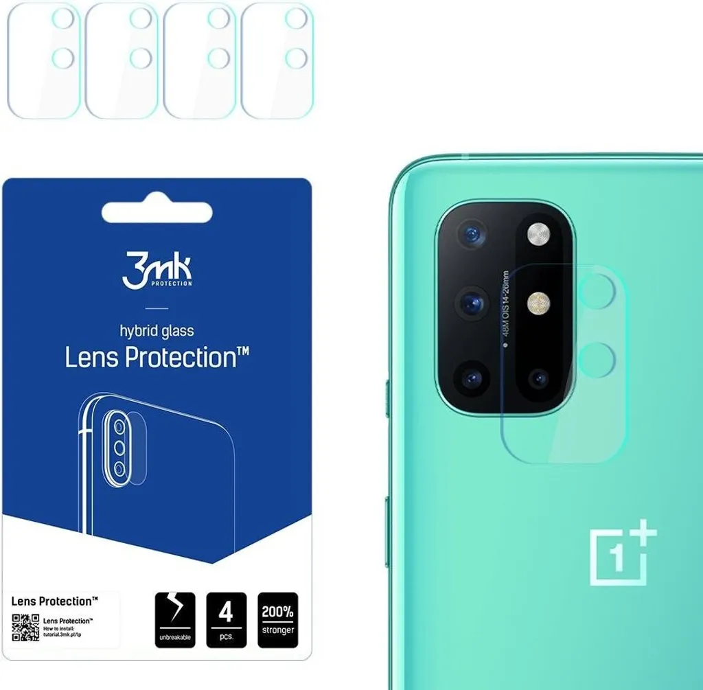 3mk Lens Protection OnePlus 8T 4x - Vetro Ibrido Flessibile 0.16mm