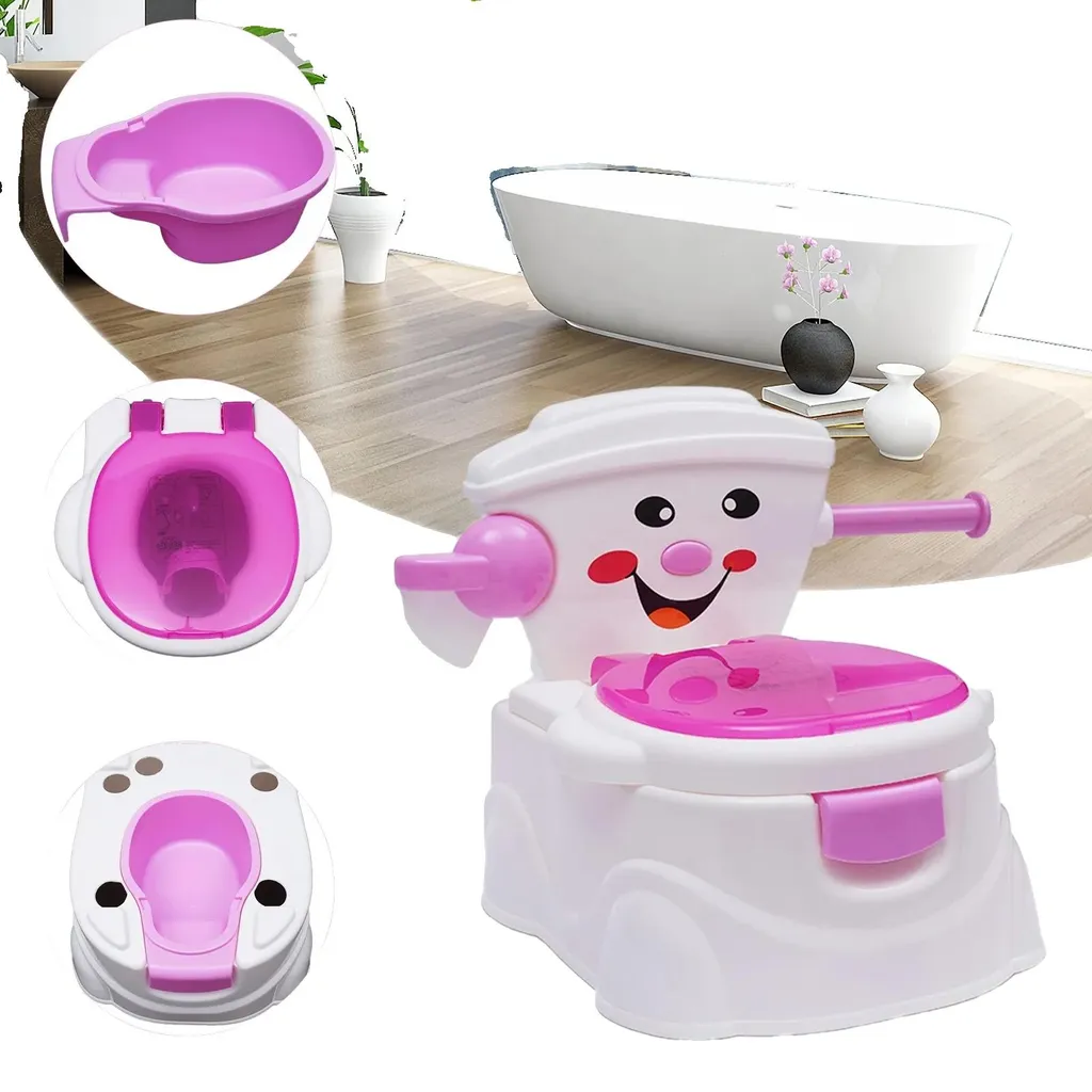 Pot d'apprentissage bébé ergonomique avec pied stable et motif Smiley