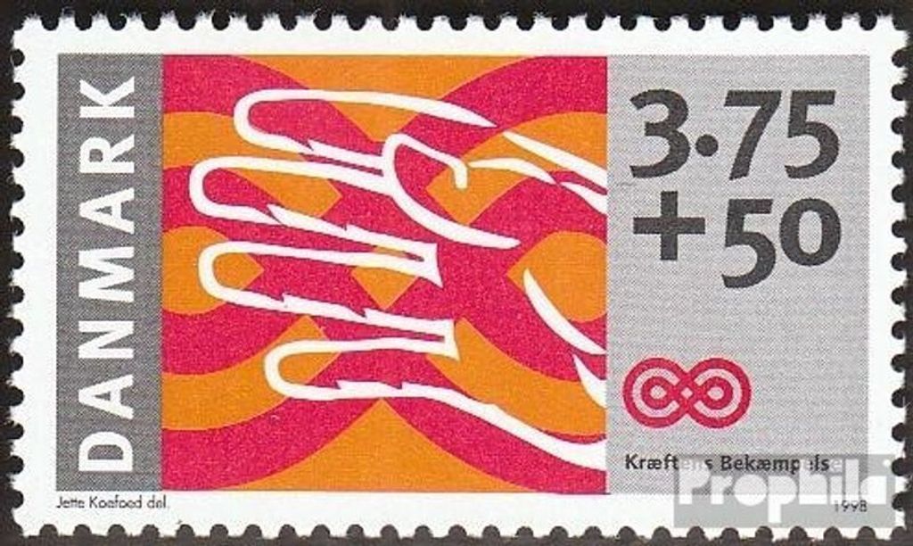 Briefmarken Dänemark 1998 Mi 1190 (kompl.Ausg.) postfrisch Dän. Krebshilfe