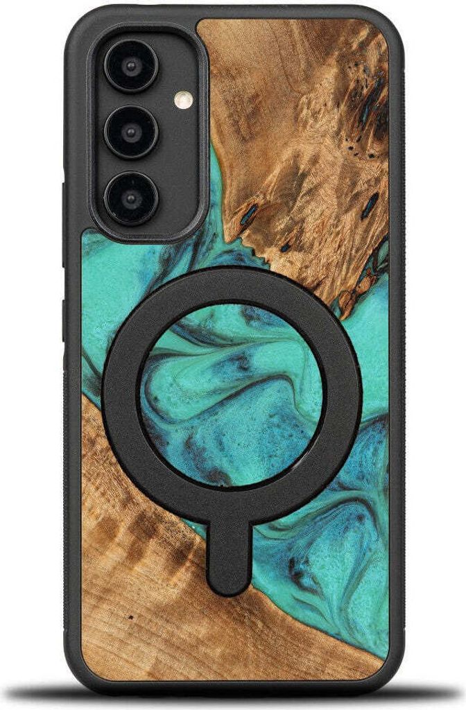 Holzhülle Bewood Unique - Turquoise für MagSafe für Galaxy A54 5G