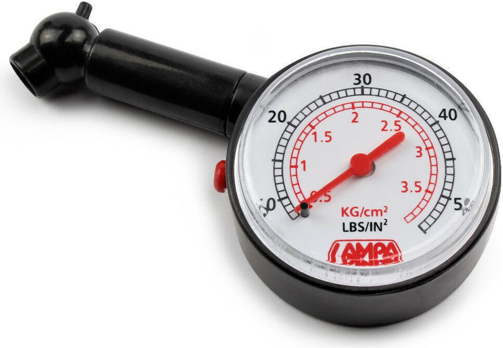 Reifendruckprüfer, präzise von 0,5-4 bar, Data Holdfunktion, für Sicherheitsventile, PKW, Motorrad, Fahrrad