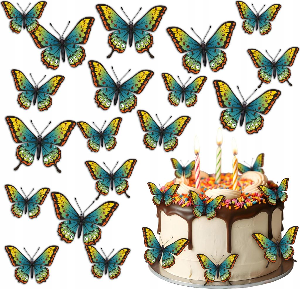 Waffel Schmetterling Torte Essbare Dekoration 23 Stück
