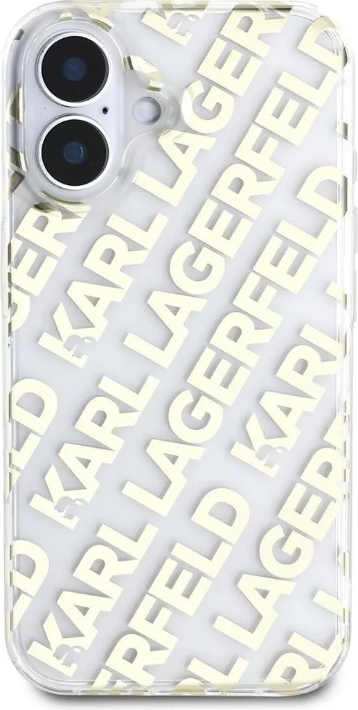 Coque Karl Lagerfeld IML Electroplated Logo pour iPhone 16 - Doré Luxe