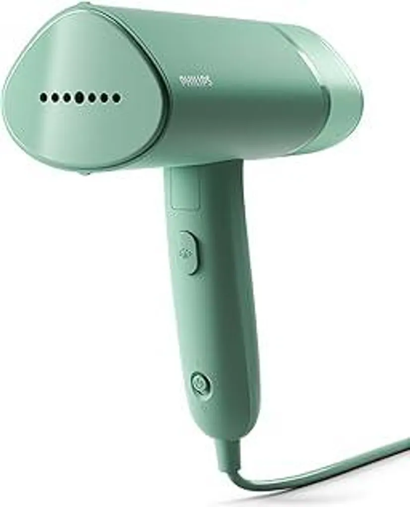 Philips Serie 3000 Stiratore a vapore portatile - 1000 W, compatto e pieghevole, serbatoio dell'acqua da 100 ml, potenza di vapore costante 20 g/min, non richiede asse da stiro, verde (STH3010/70)