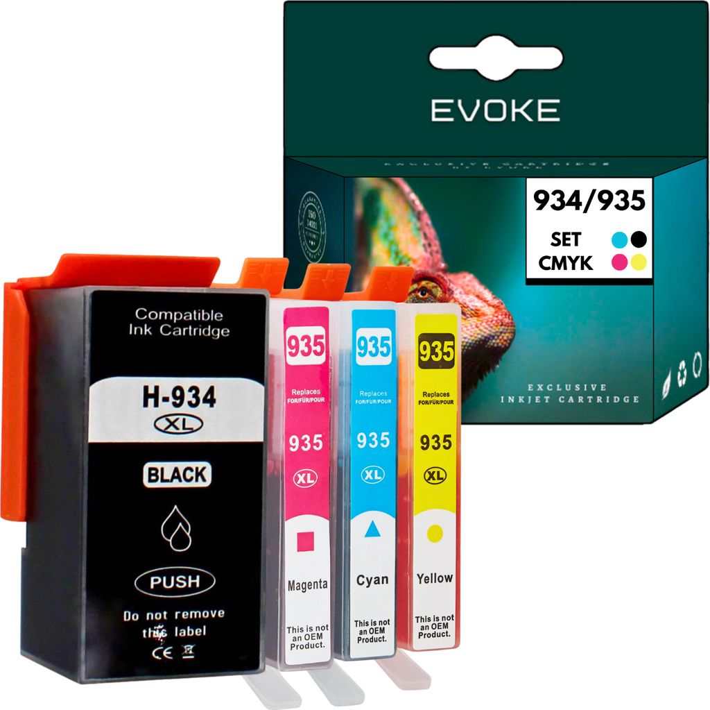 4x Druckerpatronen Tintenpatrone für HP 934 935 | Schwarz + Farbe Satz | Ersatz für Officejet 6230 6820 6830