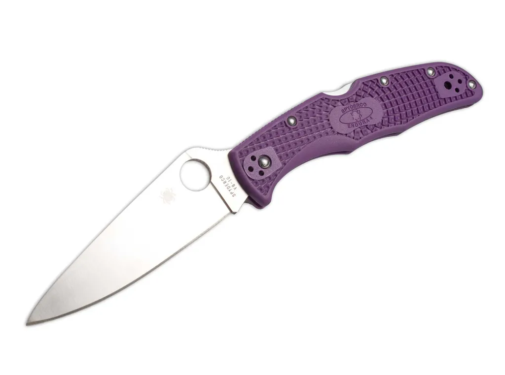 Spyderco Endura 4 C10FPPR Violet - Lame plate VG-10 et manche ergonomique