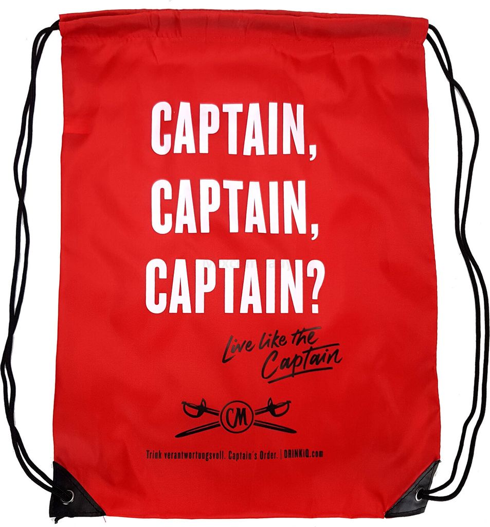 3x Captain Morgan Sporttasche Bag Tasche Rucksack Turnbeutel Beutel Sportbag rot