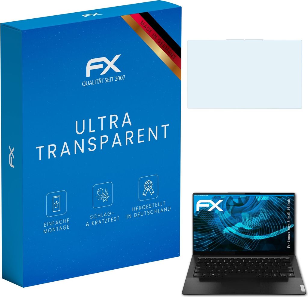 atFoliX FX-Clear 2x Schutzfolie kompatibel mit Lenovo Yoga Slim 9i (14 inch) Displayschutzfolie