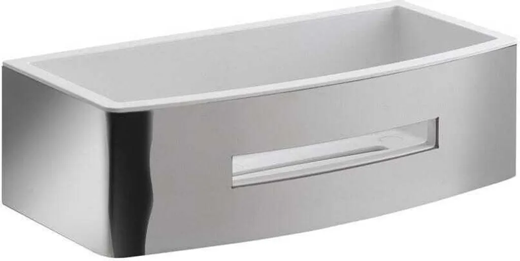 Porta Oggetti Doccia Peonia Rettangolare Acciaio e Bianco - Offerta Bagno