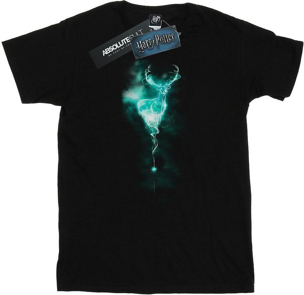 Harry Potter - "Patronus" T-Shirt für Damen BI920 (M) (Schwarz)