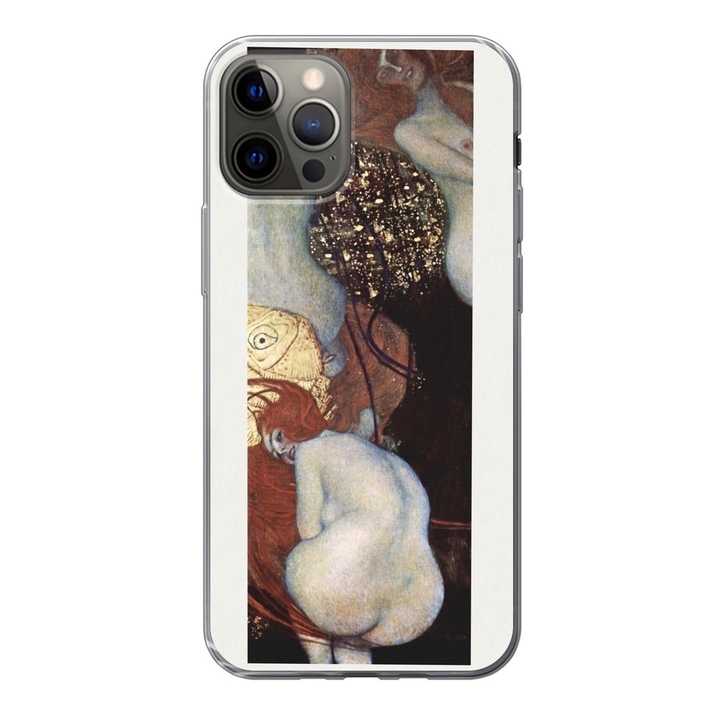 MuchoWow Handyhülle Schutzhülle Hülle für iPhone 12 Pro Goldfisch - Gustav Klimt Silikon Softcase Handy Hülle - Abdeckung