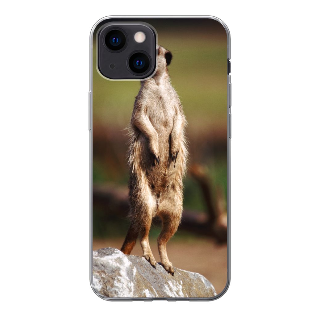 MuchoWow Handyhülle Schutzhülle Hülle für iPhone 13 mini Erdmännchen - Tier - Spiel Silikon Softcase Handy Hülle - Softcase