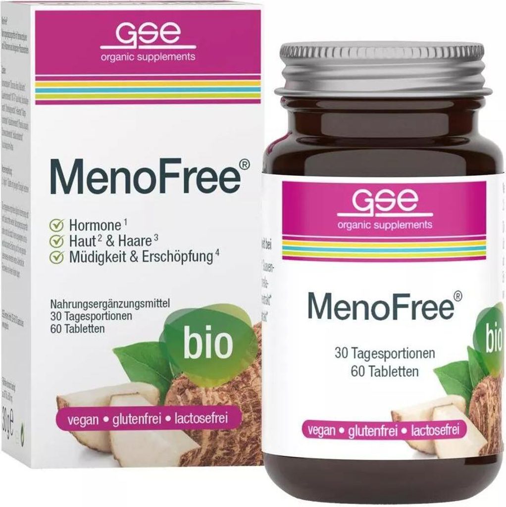 GSE MenoFree | Yamswurzel + Vitamin B + Biotin | 60 Tabletten