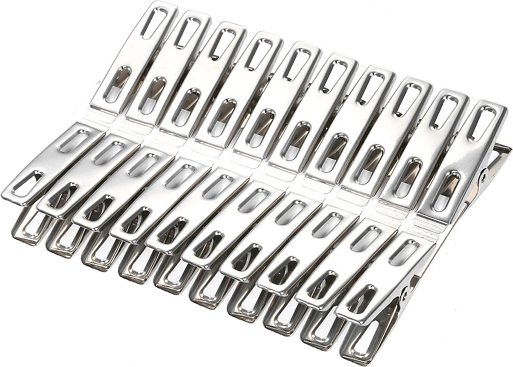 20 Stück Wäscheklammern Edelstahl Kleidung Clips Metall Dichtung Clip Socken Kleidung Pegs Haushalt Wäscheklammern Clips für Schule Büro Schrein
