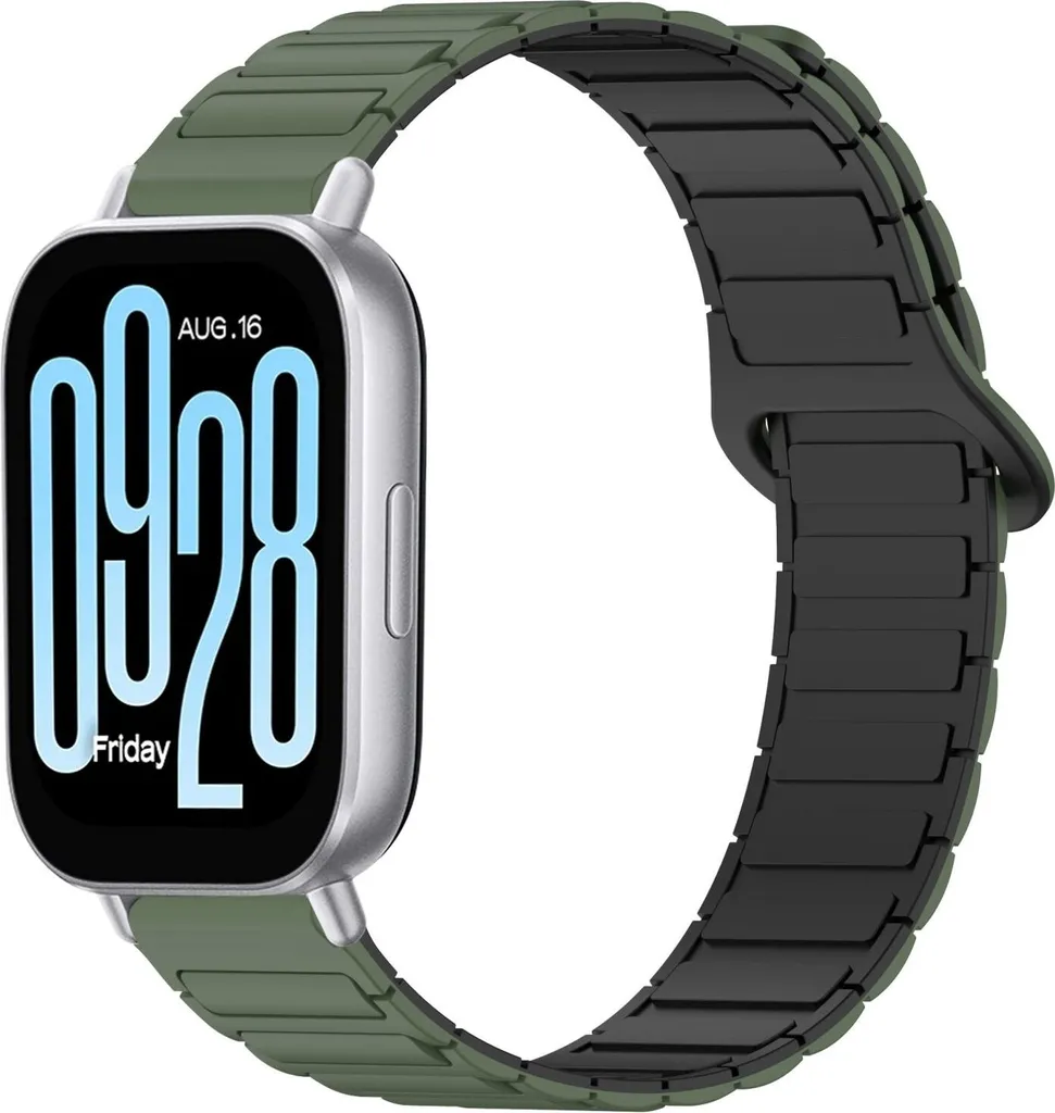 Per Xiaomi Redmi Watch 5 Active due colori silicone magnetico sostituzione braccio banda verde scuro