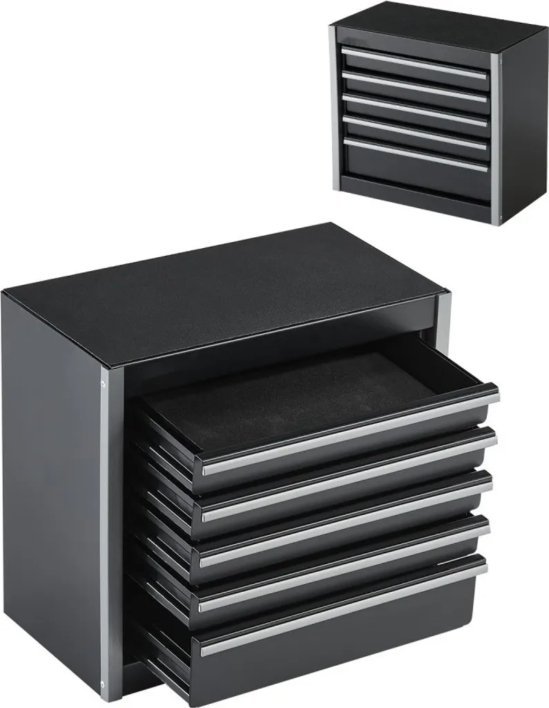 Mallette à outils à 5 compartiments - Coffret de rangement compact Pro