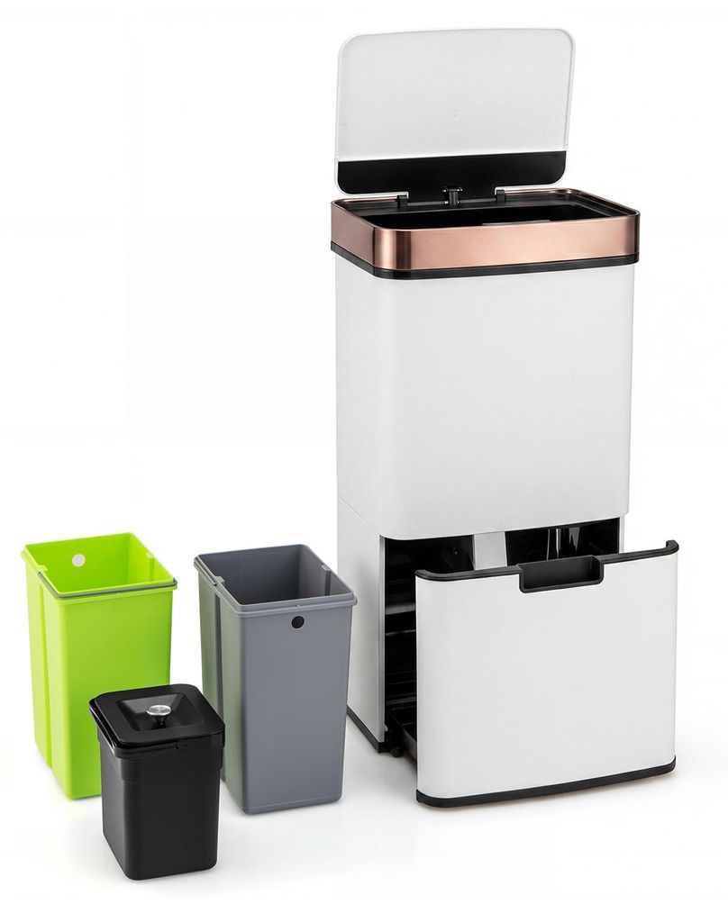 COSTWAY, poubelle de 72 litres avec 4 compartiments, Image du produit 