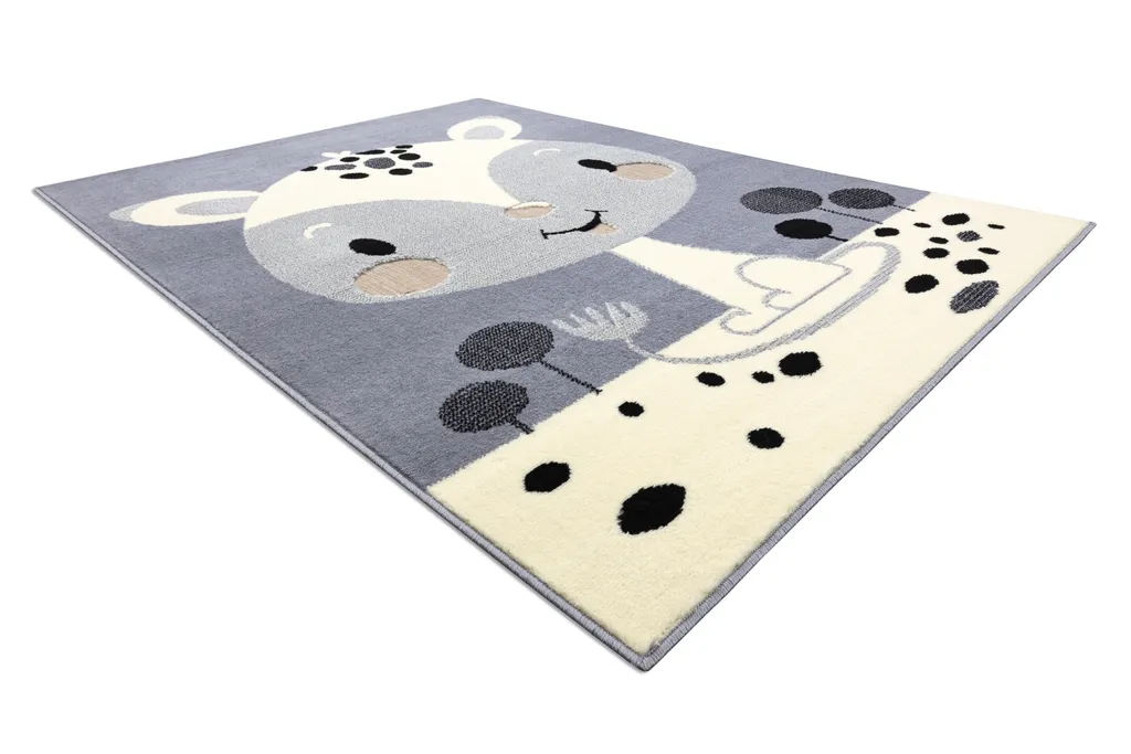 Tapis Confortable pour Chambre Enfant Renard Gris BCF FLASH 120x160 - 3