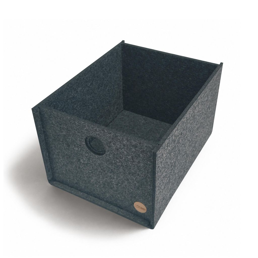 Aufbewahrungsbox CARGA Filz 29,5 x 16 x 16 cm ohne Deckel in anthrazit meliert