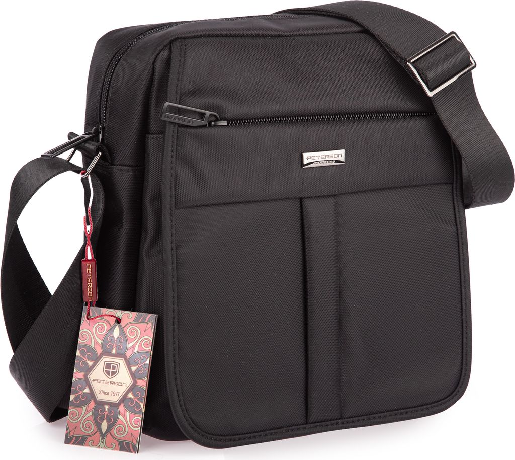 Peterson Herren Tasche Schultertasche Umhängetasche Mittelgroß Schwarz