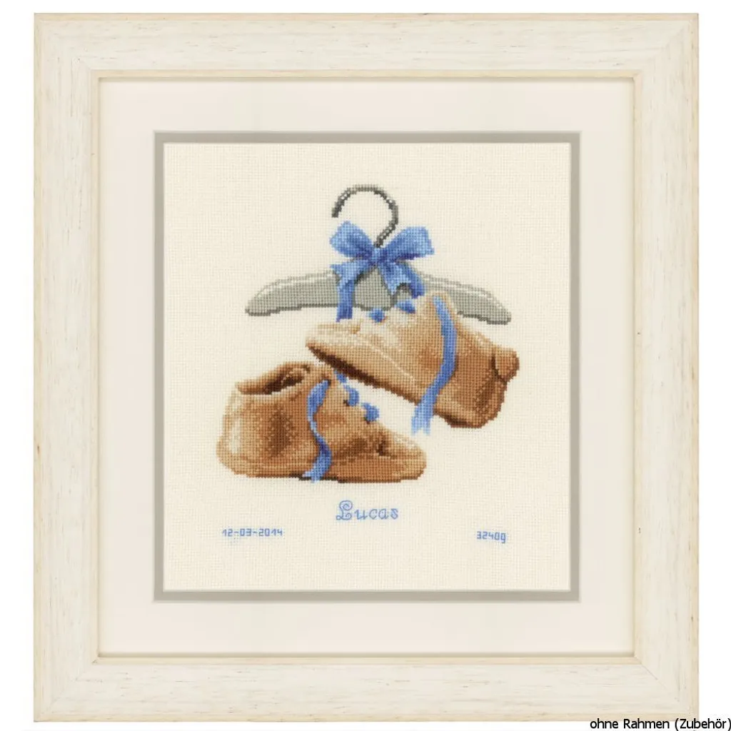 Kit broderie point de croix Vervaco Les premiers chaussons PN-0012345