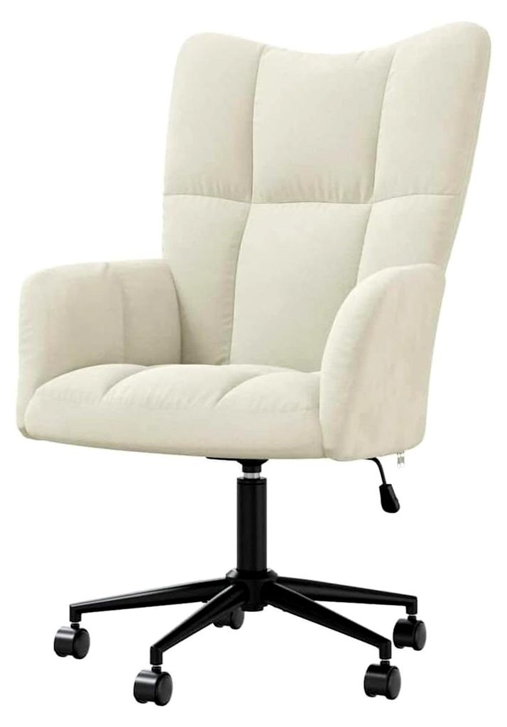 Relaxsessel Cremeweiß Samt, 61,5 cm breit, 69 cm tief, 94,5-102 cm hoch