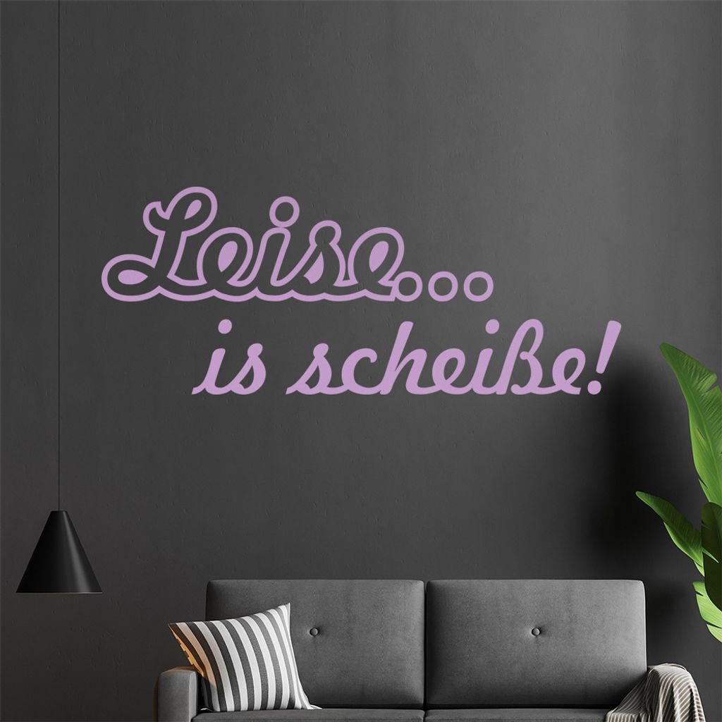 KIWISTAR Leise...ist scheiße! - Bass Verstärker Lautstärke Wandtattoo in 6 Größen - Wandaufkleber Wall Sticker - Dekoration, Küche, Wohnzimme...