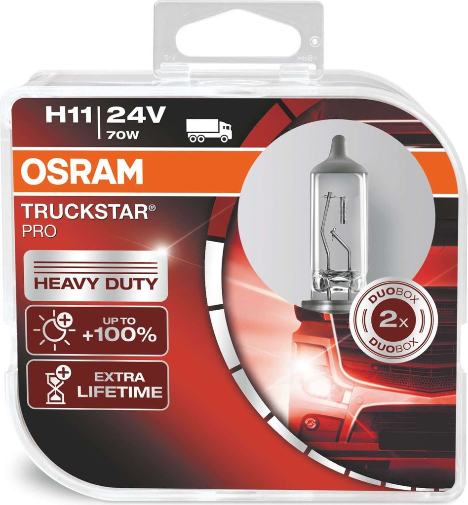 OSRAM H11 24V 55W PGJ19-2 TRUCKSTAR PRO +100% mehr Licht Duobox