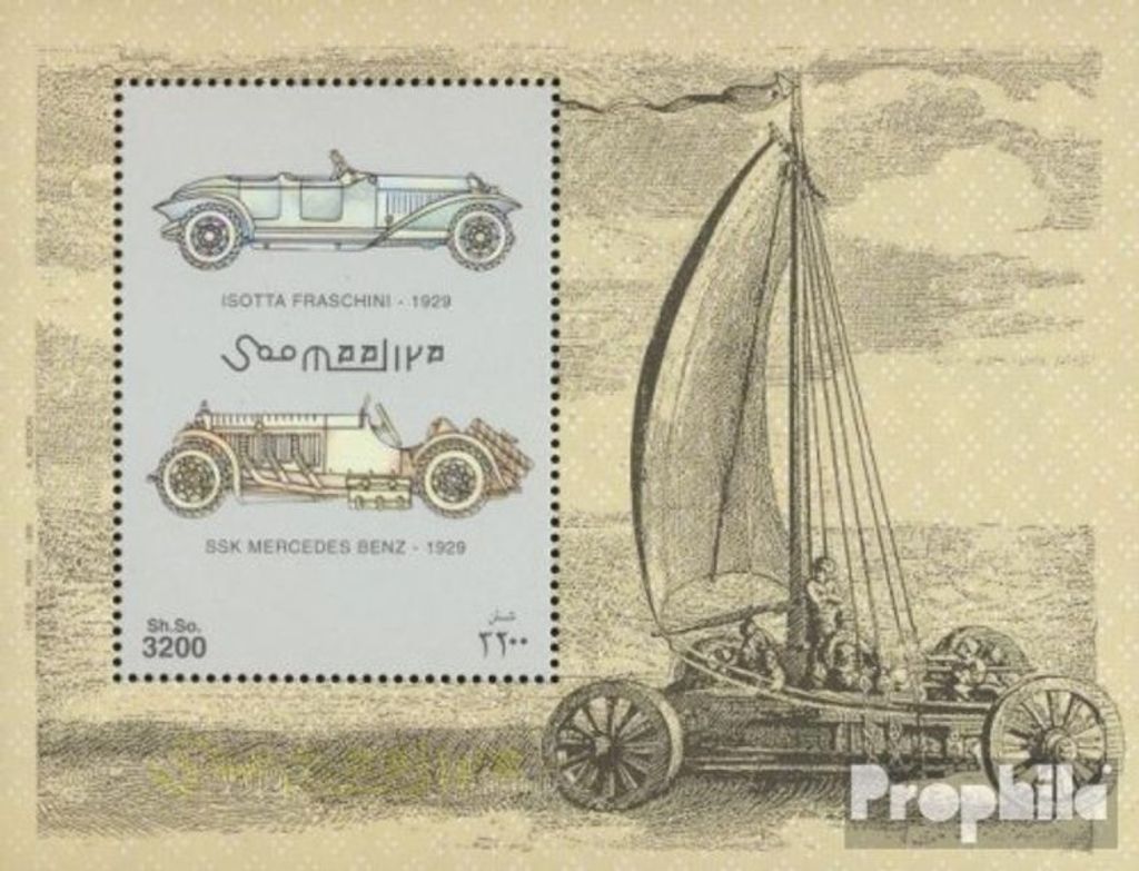 Briefmarken Somalia 1999 Mi Block62 (kompl.Ausg.) postfrisch Historische Kraftfahrzeuge