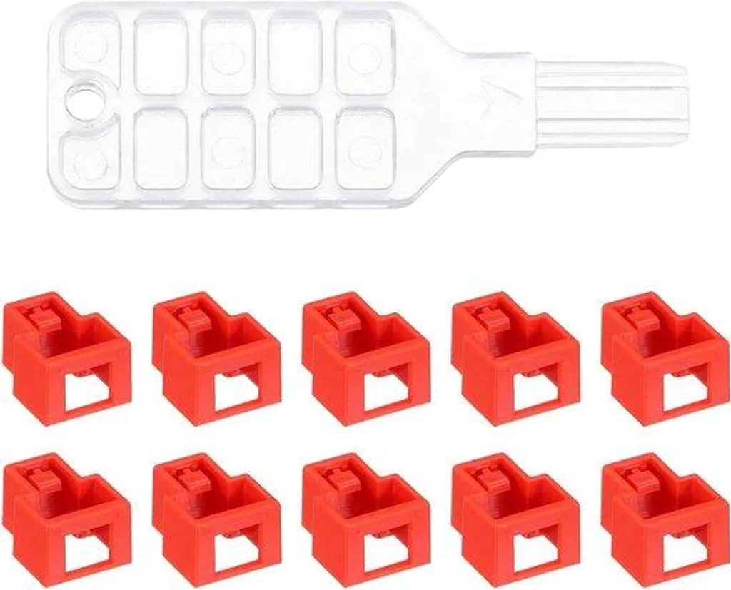 Bloquer l'accès RJ45 non autorisé : verrou de sécurité rouge pack de 10