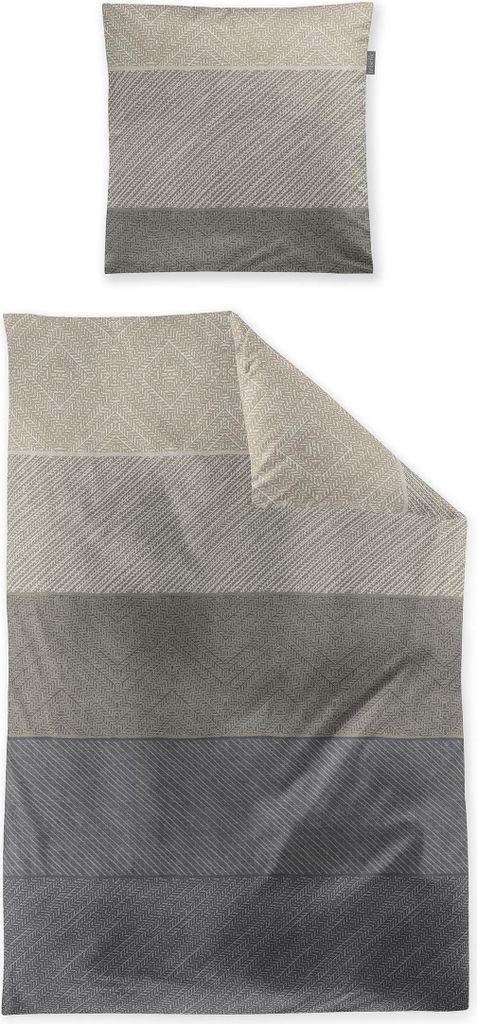 Irisette Bettwäsche natur-grau 1x 135x200 cm + 1x 80x80 cm Produktbild 