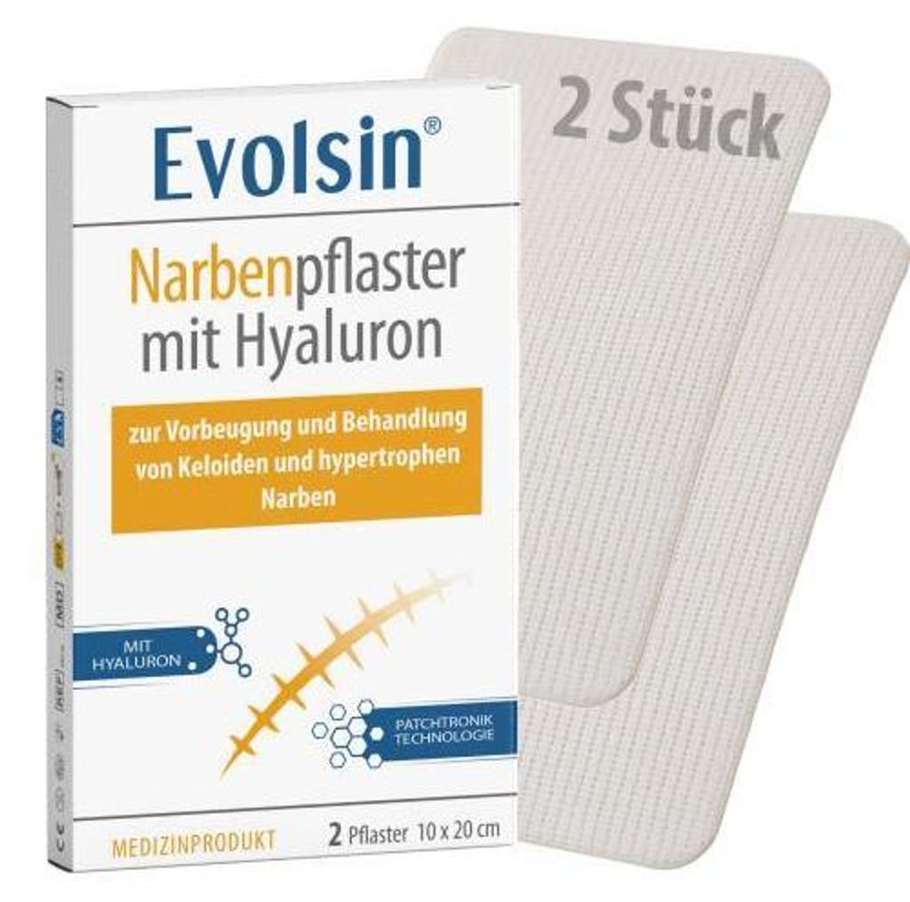 Evolsin Narbenpflaster mit Hyaluron 10x20 cm 2 St Produktbild 
