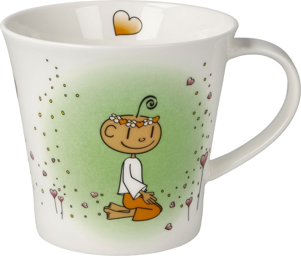 Goebel Coffee-/Tea Mug Der kleine Yogi - Danke, Fine Bone China, Bunt, 350 ml, 54103211