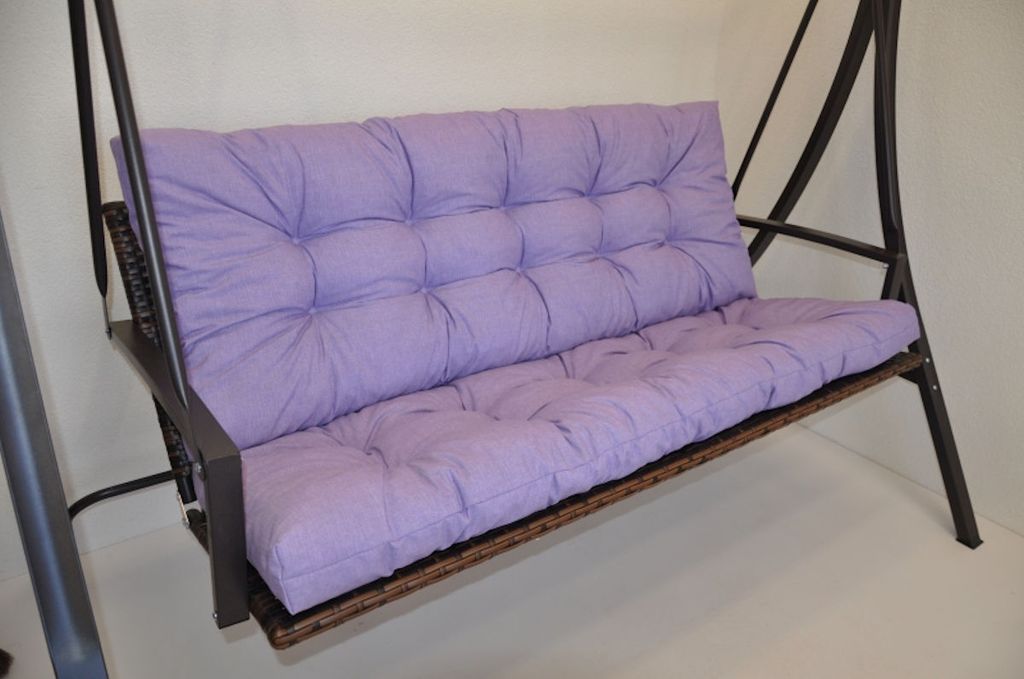 Premium Kissen , Polster für Hollywoodschaukel , Gartenschaukel , Gartenbank B 120 cm , Fb. Colore viola ( violett )