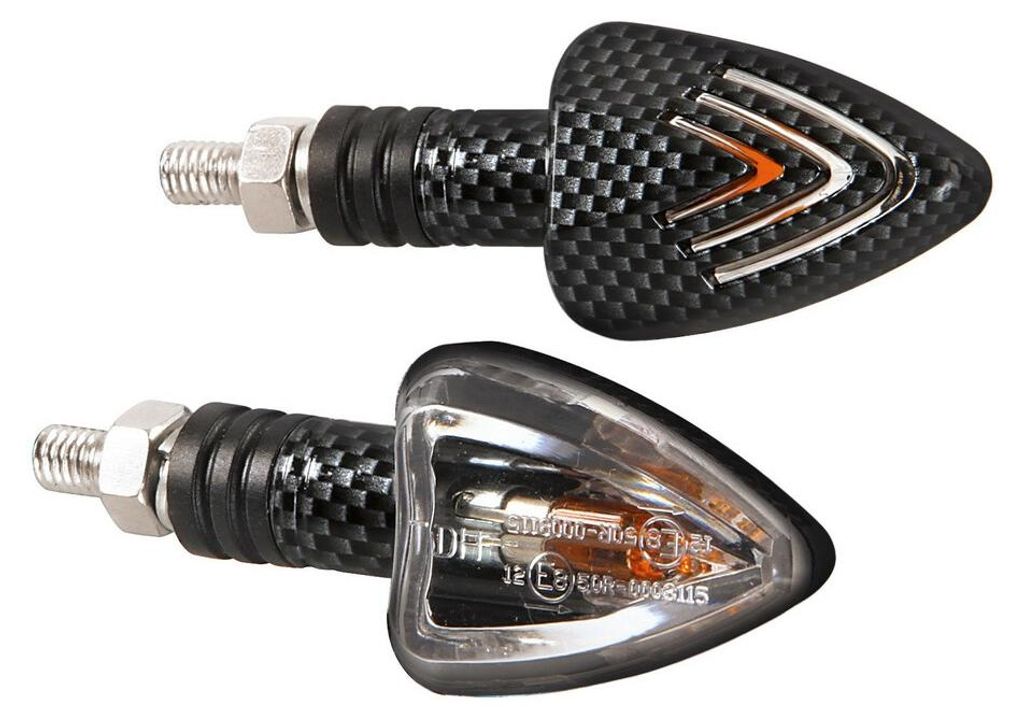 Lampa Focal 21W Carbon Motorradblinker weißes Glas orangenes Licht