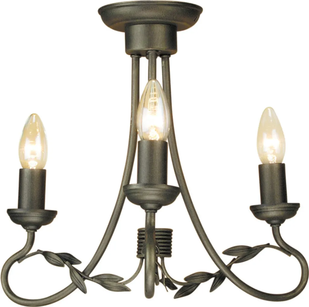 Lustre suspension 3 lumières métal noir et or pour salon - Olivia 93cm