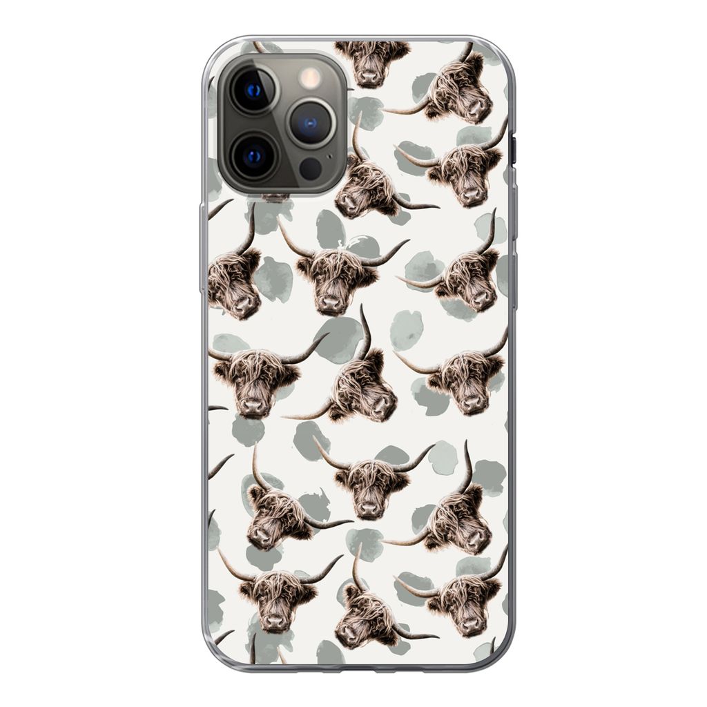 MuchoWow Handyhülle Schutzhülle Hülle für iPhone 13 Pro Kuh - Schottischer Highlander - Tiere Silikon Softcase Handy Hülle - Handy-Tasche