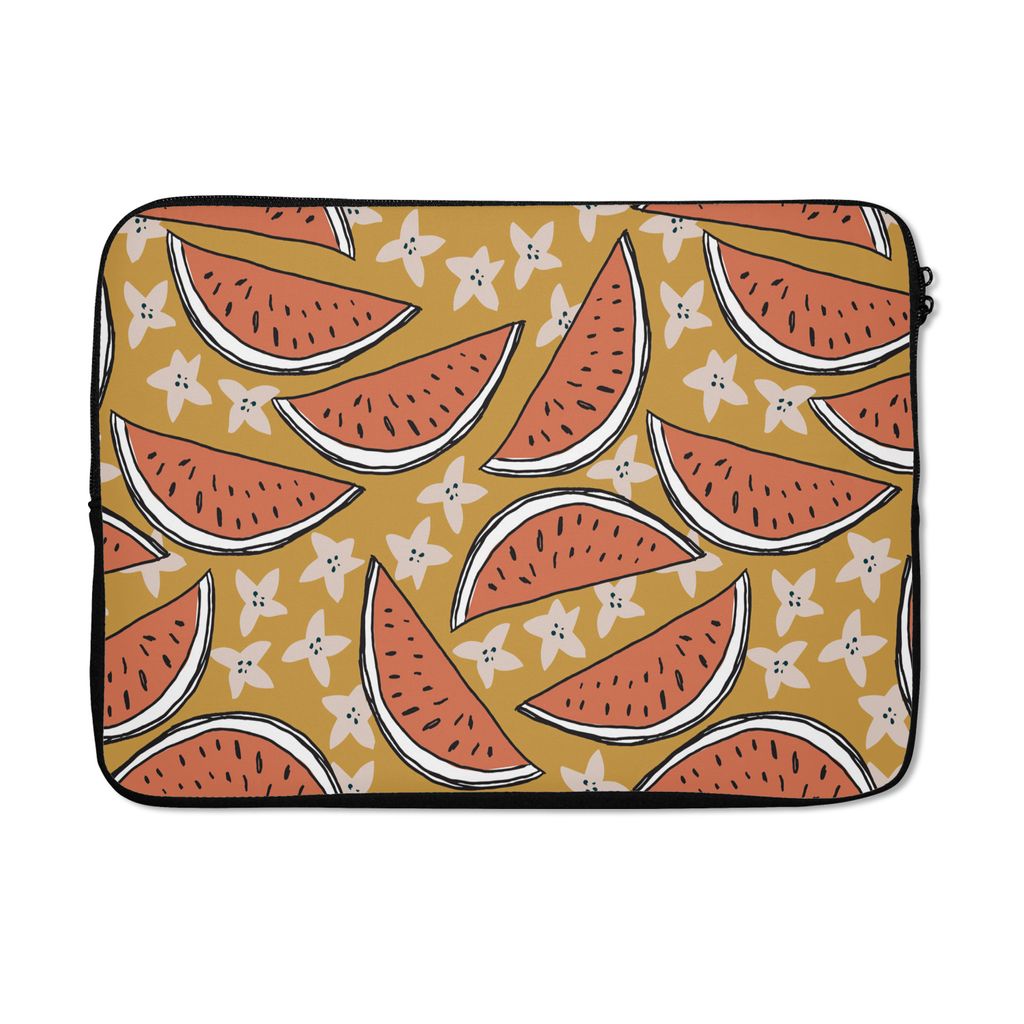 MuchoWow Laptop Hülle 14 ZollSommer - Sterne - Wassermelone Laptoptasche - Laptoptasche - Stoßsicher - Schutzhaube