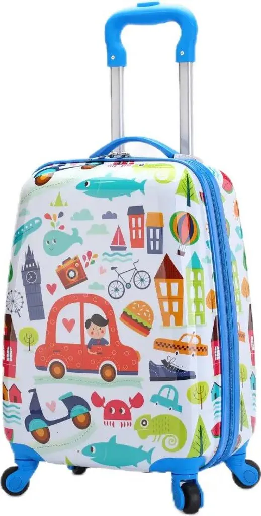 Finis les Voyages Ennuyeux avec la Valise Cabine Voiture Bleue Enfant