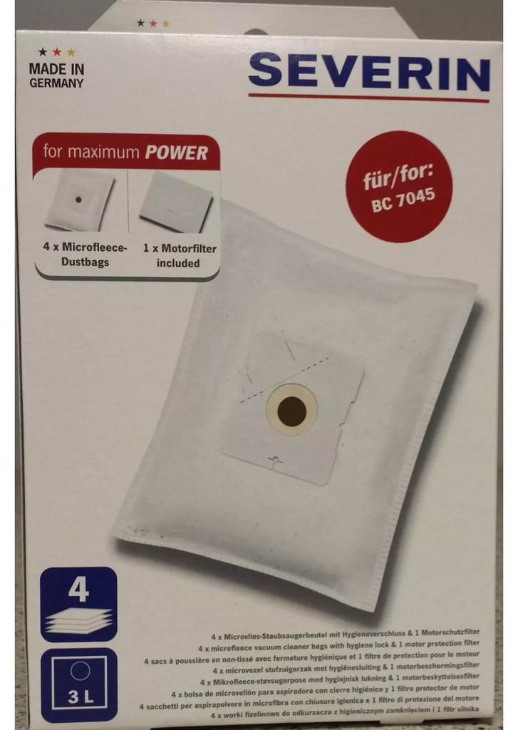 4 Sacs Pour Bc7045. - Severin Image du produit 