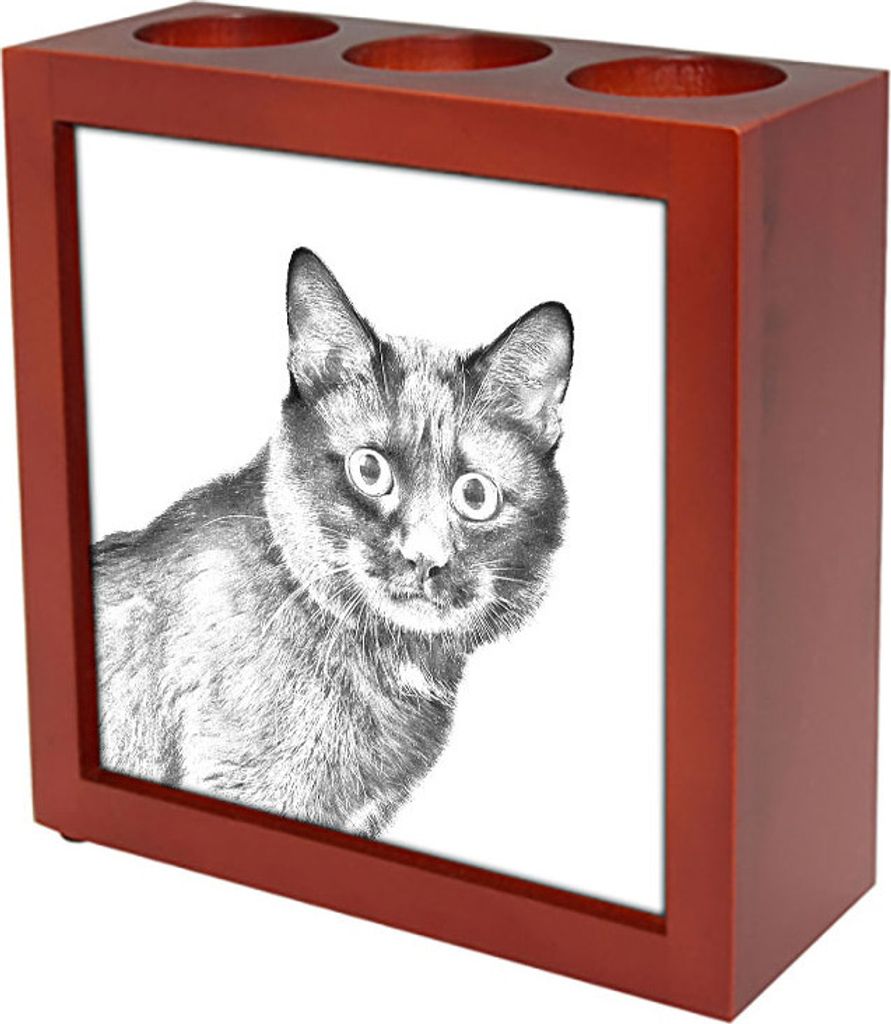 Kurilianer Bobtail - Stifthalter mit Katze, Schreibtischorganizer mit Aufdruck, personalisierte Schreibtischdekoration von der Marke Art-Dog