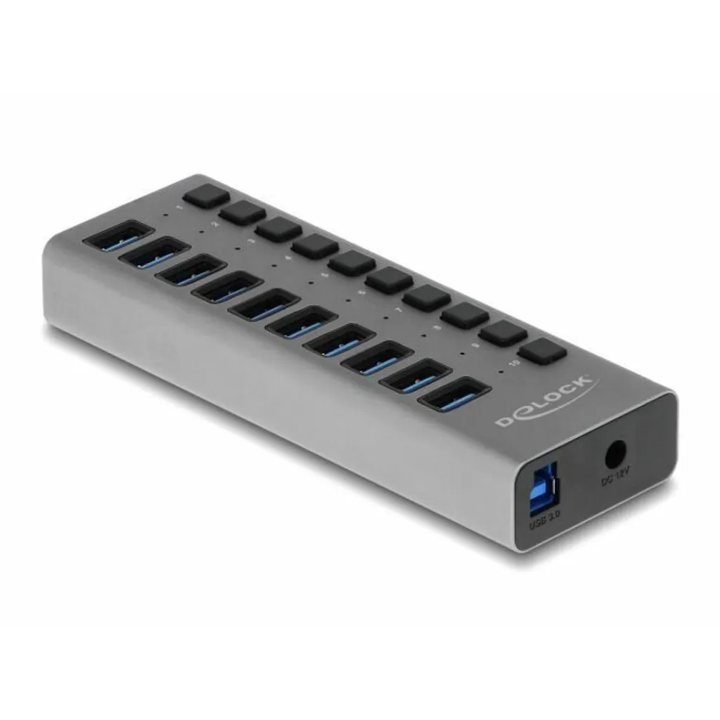Hub USB 10 ports haute vitesse 5Gbps avec gestion par interrupteur
