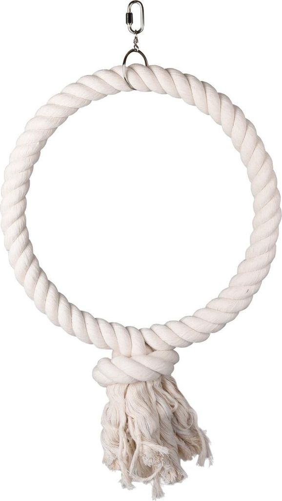 Flamingo Käfigaufhänger 1 Ring aus Baumwolle Hakan weiß, Größe: XL