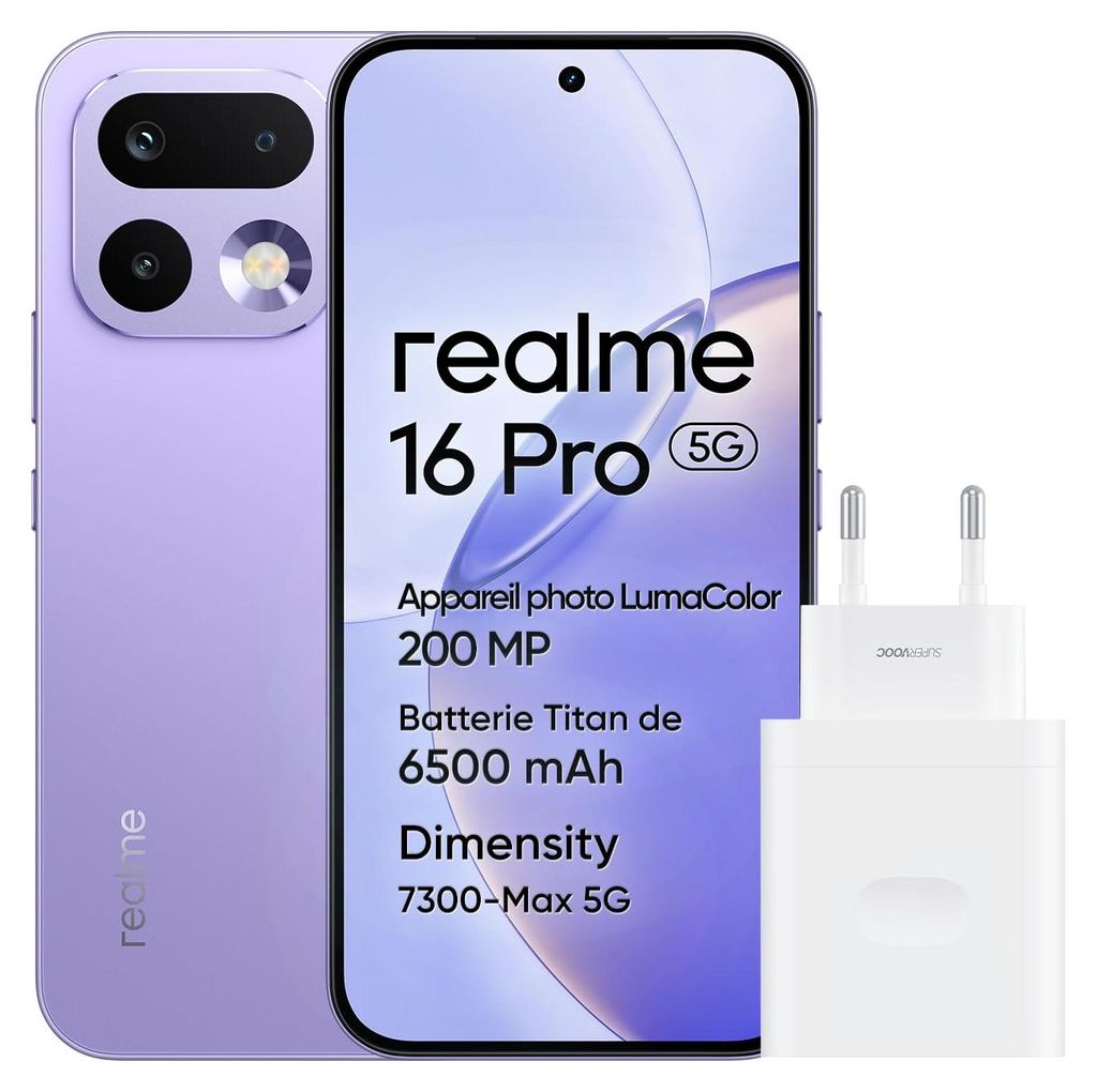 realme 16 Pro 5G Smartphone 8/512GB 6,78" 6500mAh Violett Produktbild 